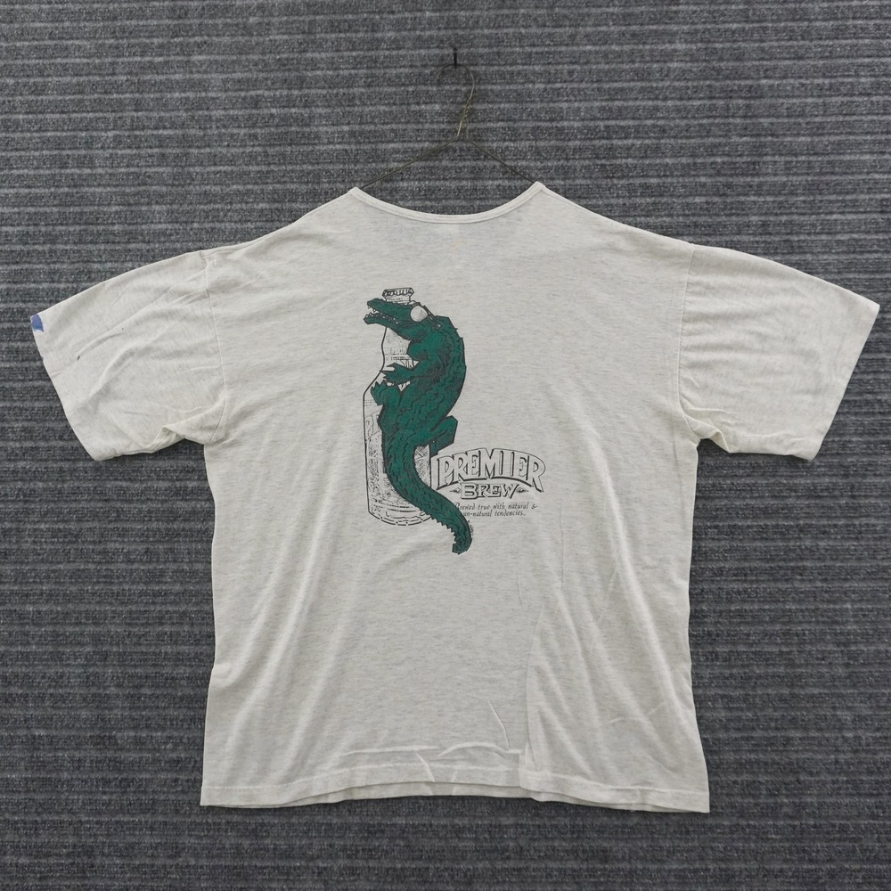 Vintage Delta Sportswear Henley T-Shirt Mens XL Gray Premier Brew Texas